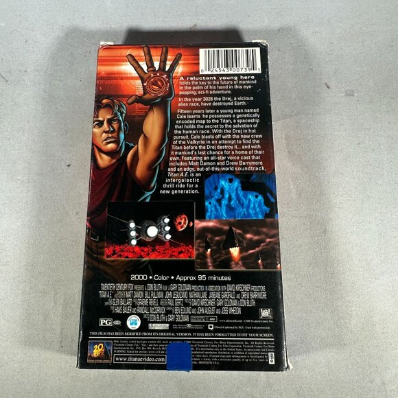 Titan AE PG Matt Damon 20th Century Fox VHS 2000 SciFi Adventure Animated Movie - Picture 2 of 3